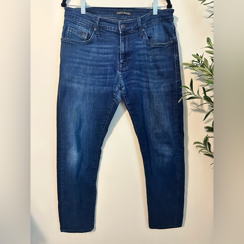 Mavi‎ Mens Medium Dark Wash Straight Leg Jeans Size 33 × 30